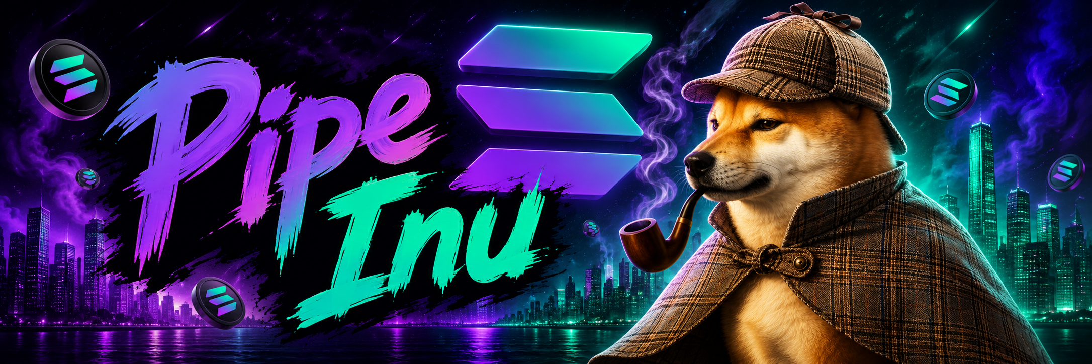 Pipe Inu cinematic banner — the official Solana pipe dog